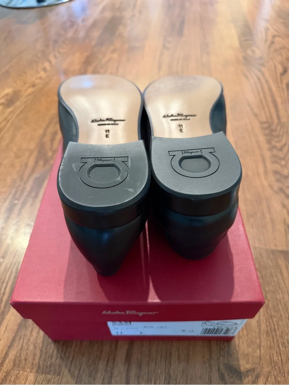 Salvatore Ferragamo Black Leather Slip-On Loafers